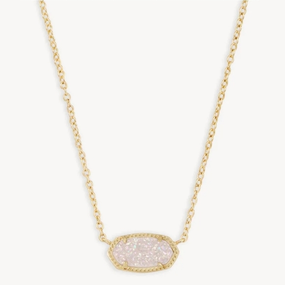 Kendra Scott Jewelry - NIB Kendra Scott Elisa Gold Pendant Necklace in Iridescent Drusy, 15"-17".